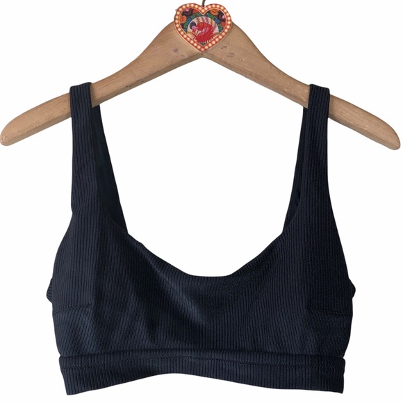 aerie Other - NWT Ribbed Shine Banded WideStrap Scoop Bikini Top